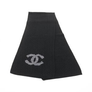 Chanel Coco Mark Cashmere Scarf for Women, Black